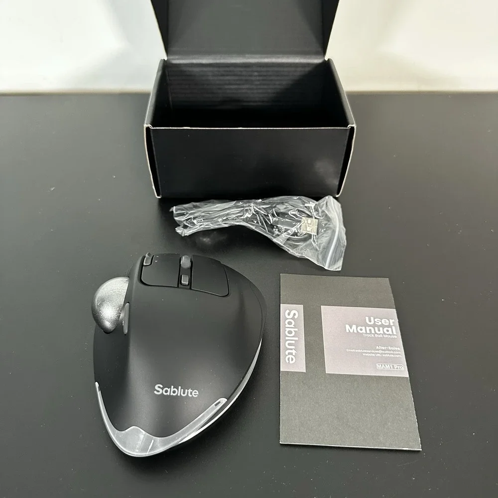 SABLUTE MAM1 Pro Ergonomic Wireless Trackball Mouse 0/18° Angle Bluetooth